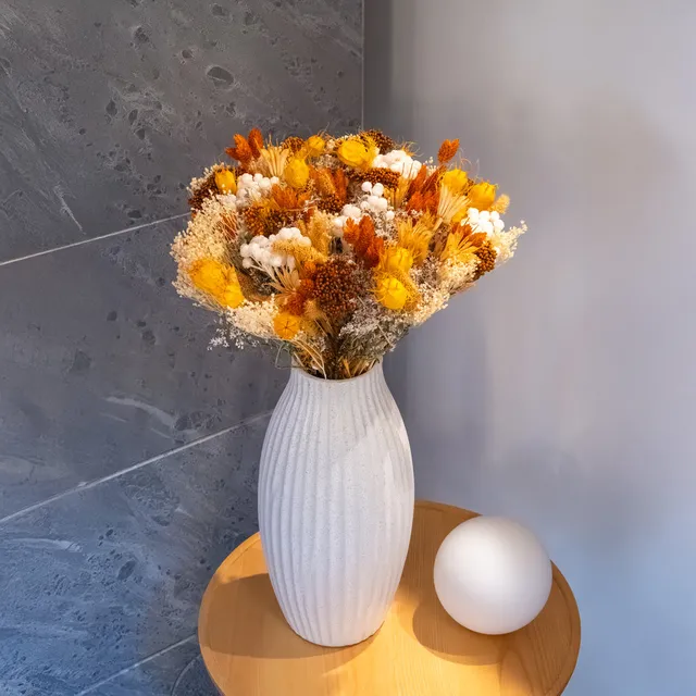 Flowrette Victor bouquet fleurs séchées jaune taille M