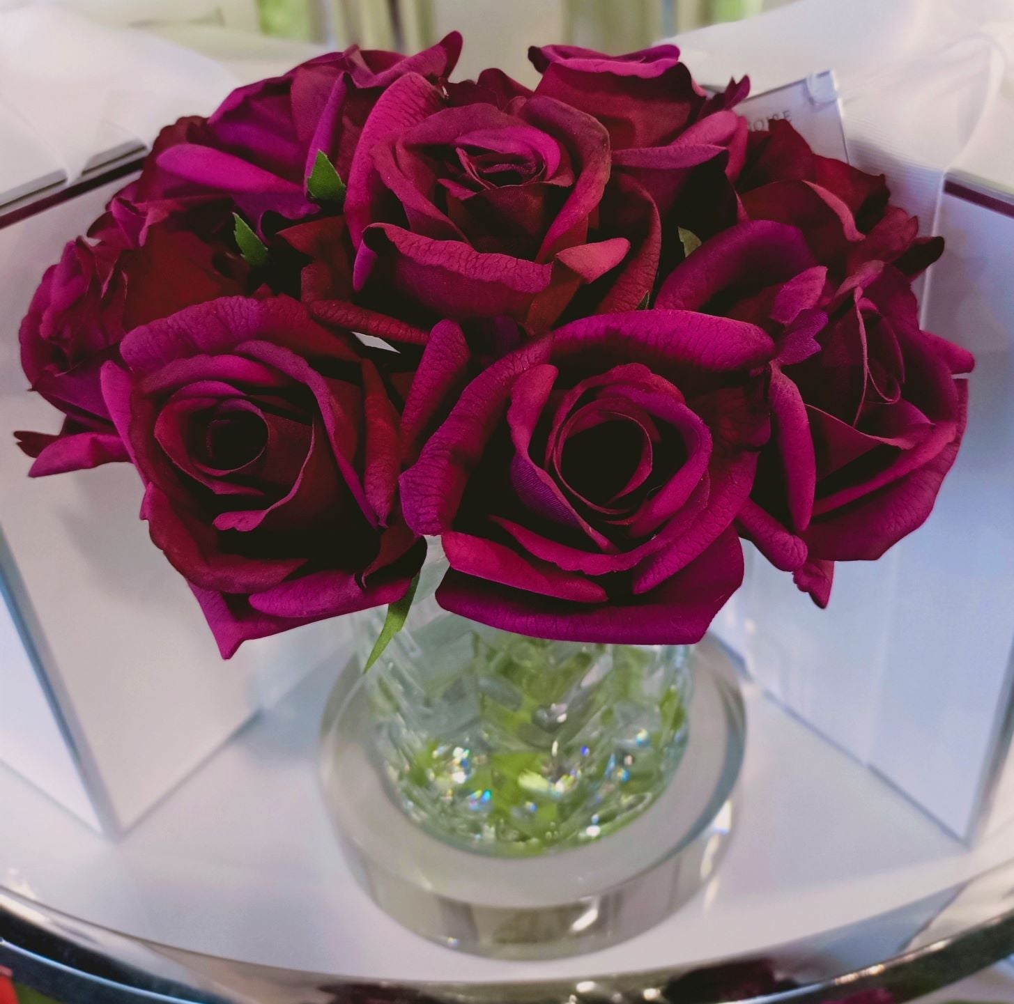 Côte Noire Herringbone Flowers HCF24 fleur boutons rose rouge carmin