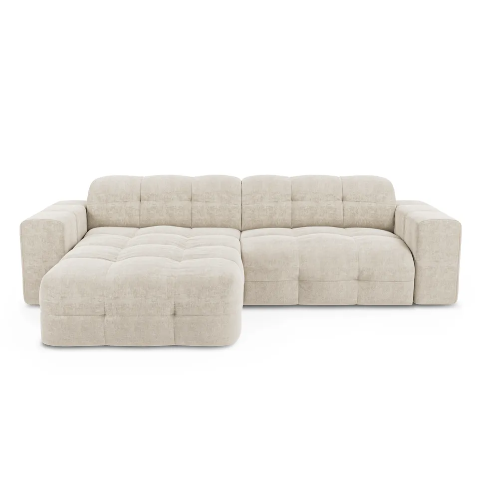 Sia Home Mael canapé angle gauche crème 5 places arrondi