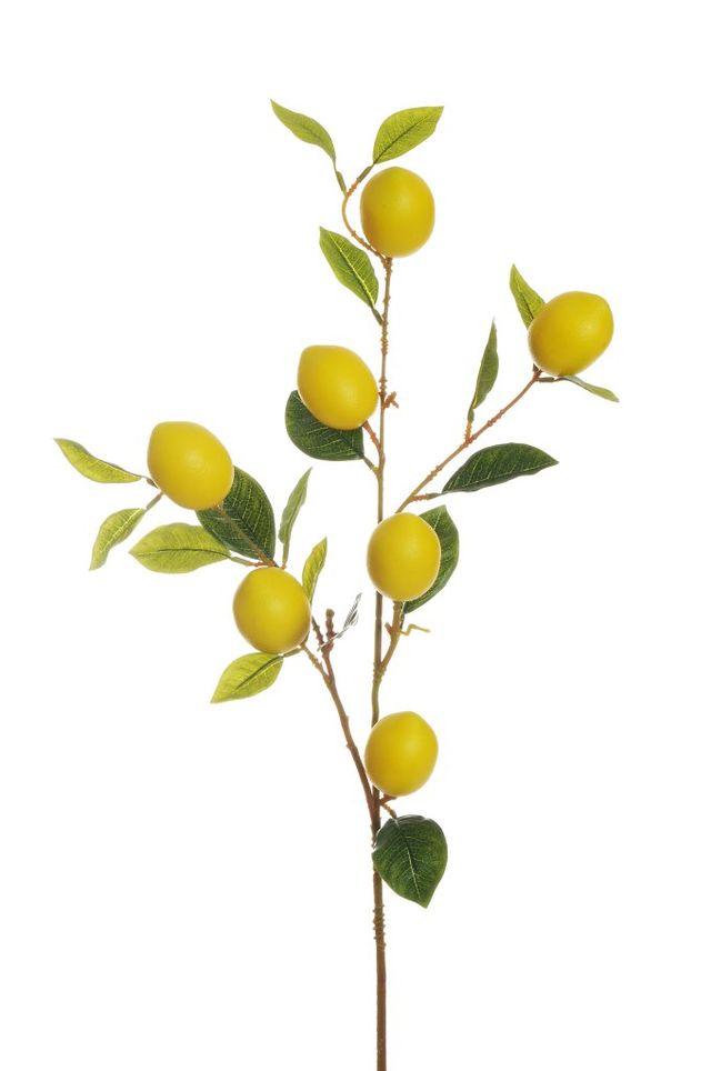 Feuillazur Rungis Branche 7 citrons artificielle jaune 96cm