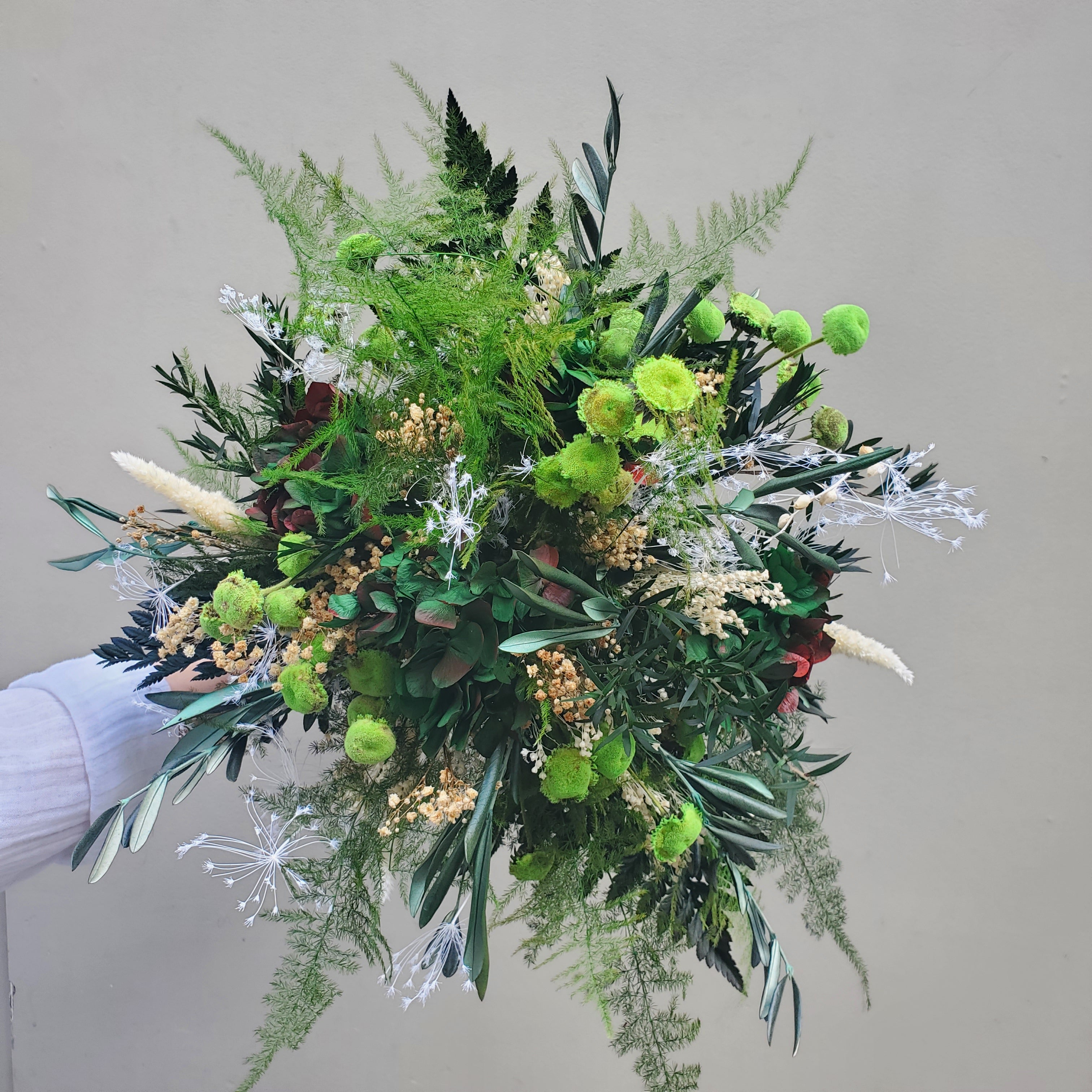 Ateliers Ouchamp Grappelli bouquet stabilisé L vert 40 cm