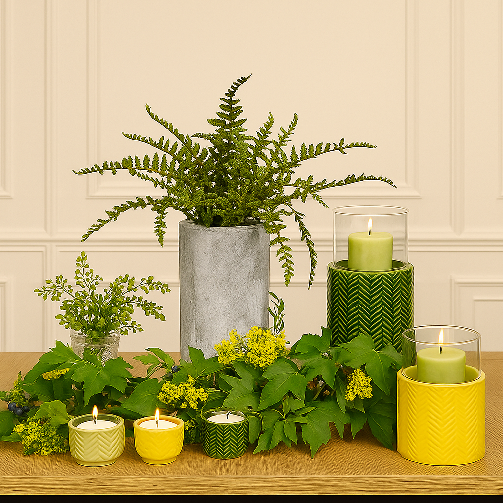 Sia Home Totem 28 cm porte-bougie vert