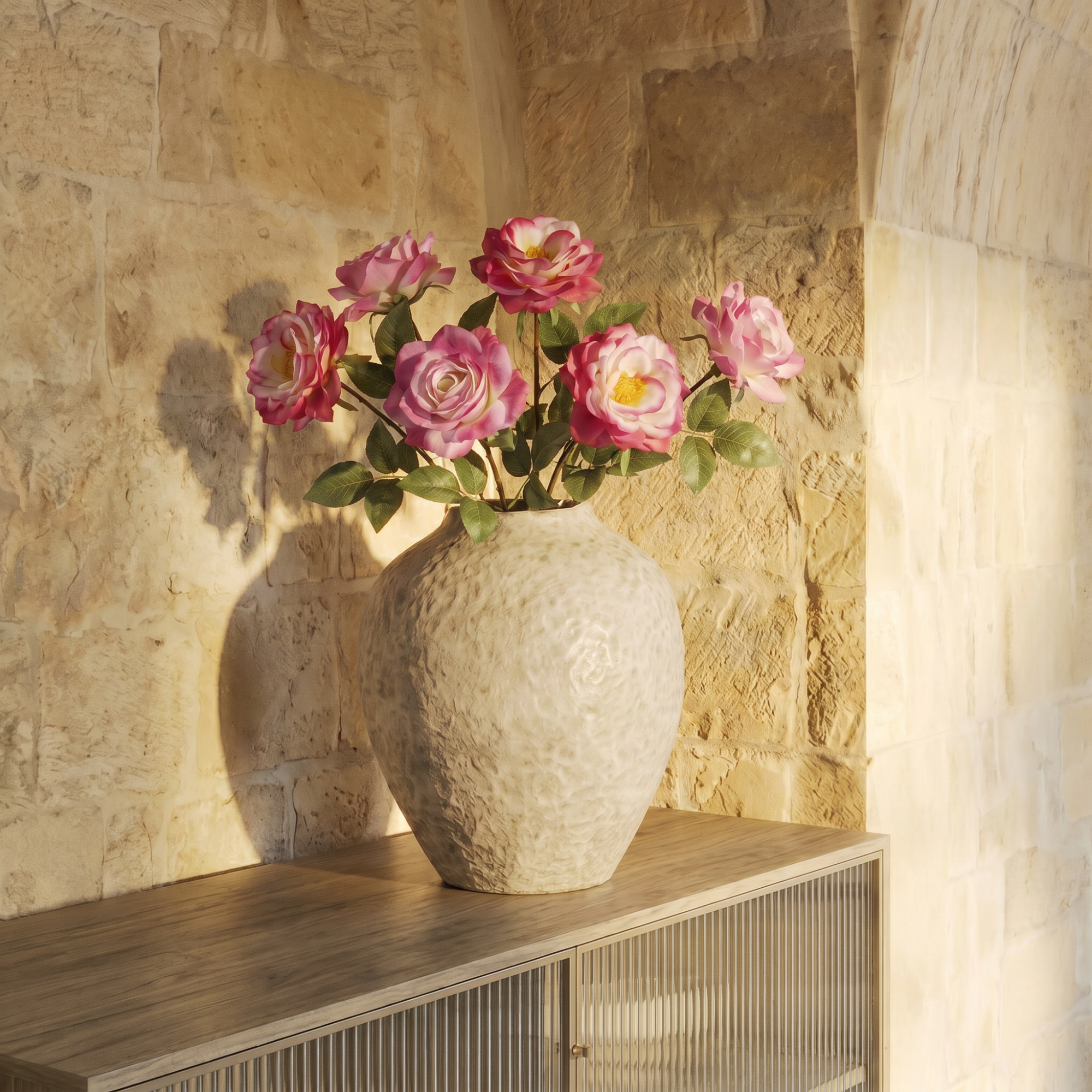 Sia Home Sophie bouquet artificiel roses 6 tiges 64 cm