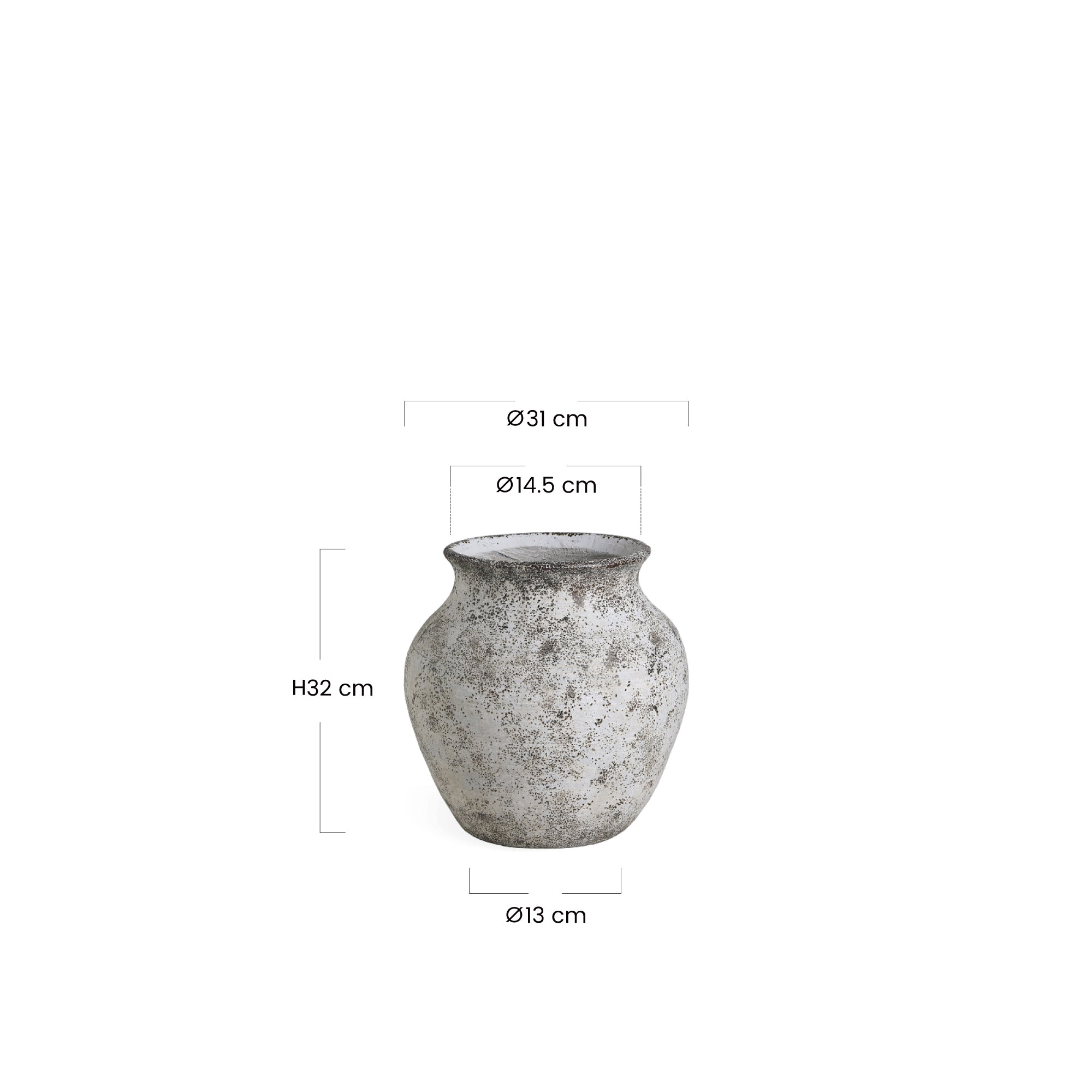 Sia Home Antica cache-pot crème 32 cm fibre ciment