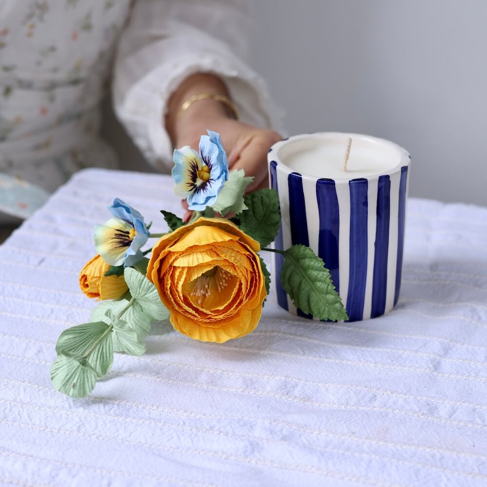 Flowrette Lueur Florale coffret fleurs papier bleu