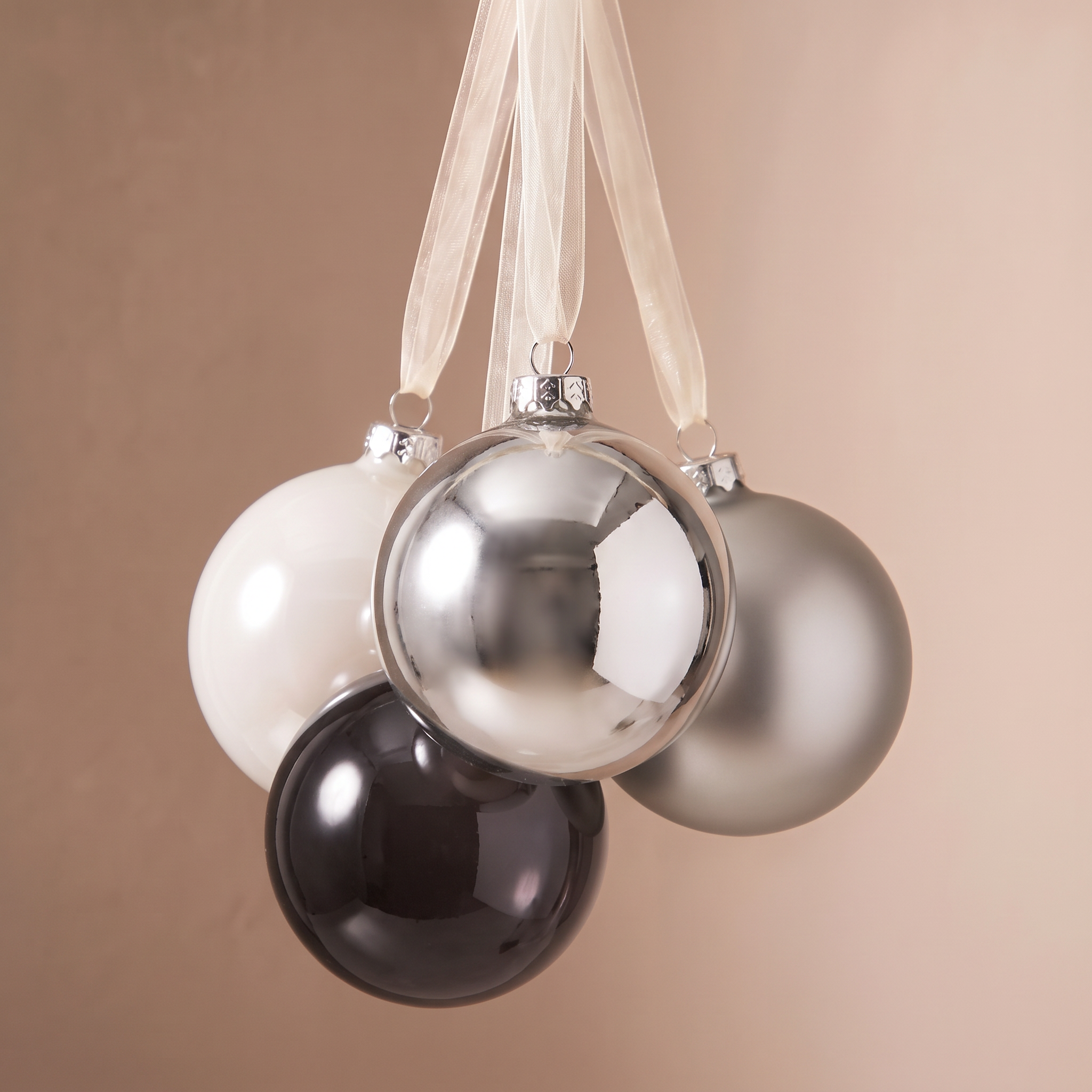 Sia Home Boules coffret 12 boules de Noël gris 6 cm