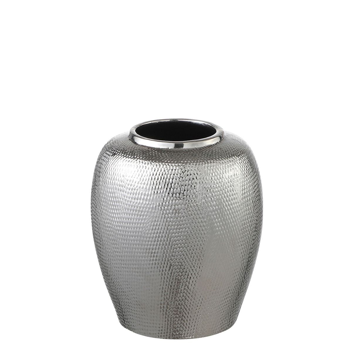Sia Home Silver vase céramique argenté 22 cm