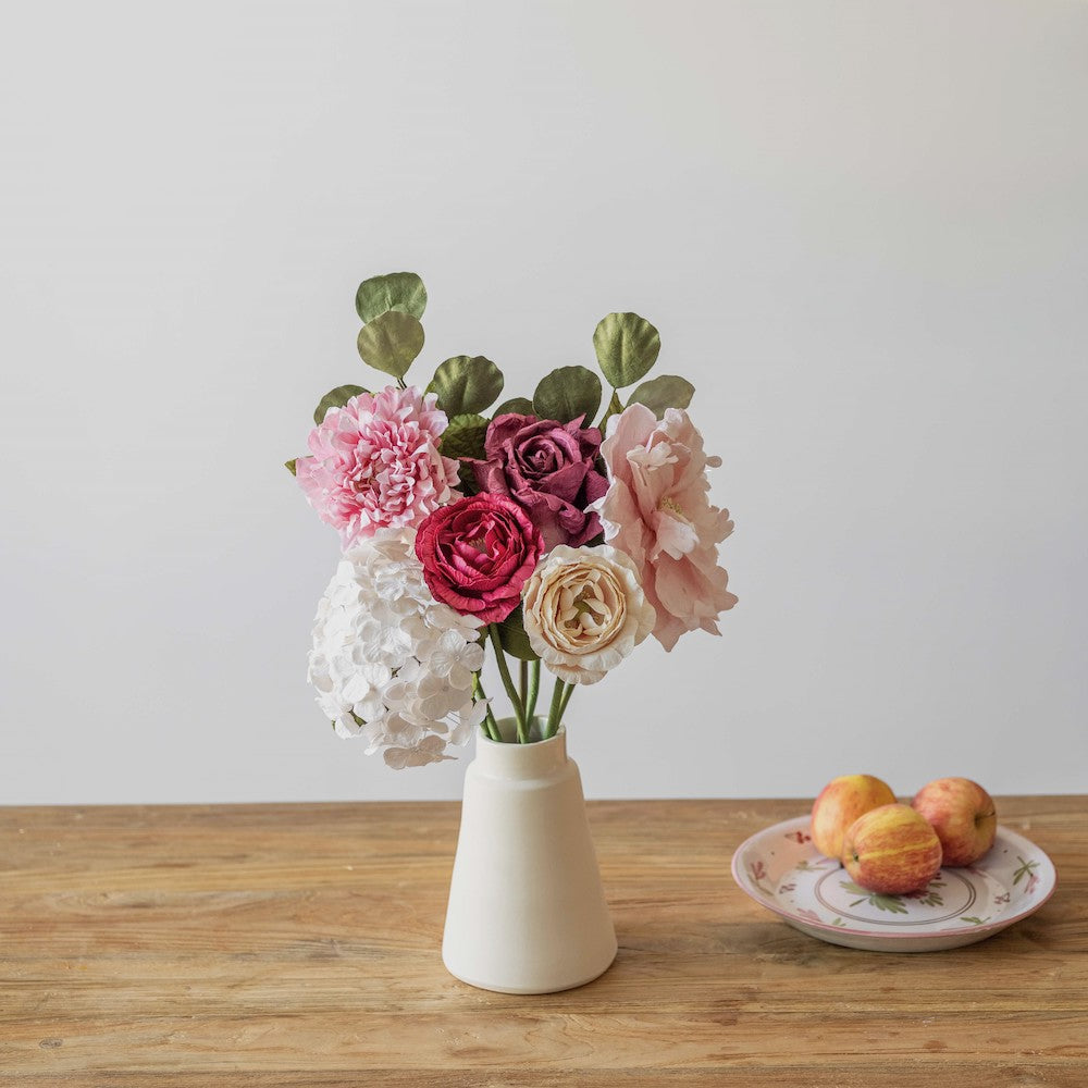 Flowrette Dali bouquet fleurs en papier rose bordeaux durable