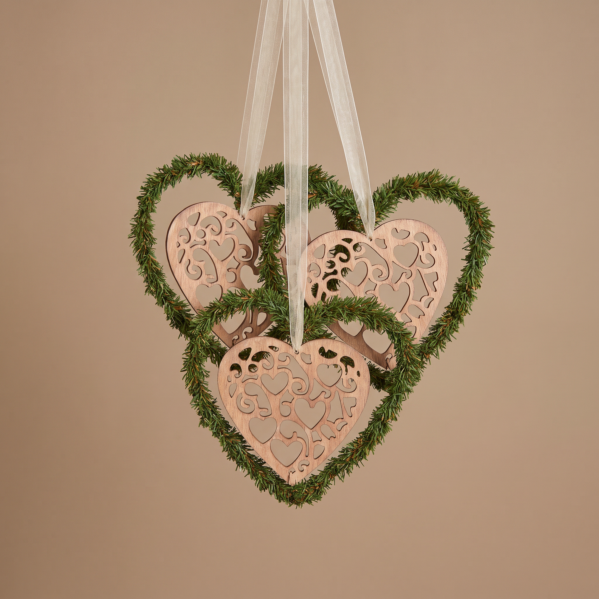 Sia Home Natura suspension Noël coeur pin 20 cm