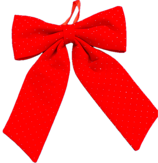 Feuillazur Nœud à paillettes rouge 32x48 cm Noël