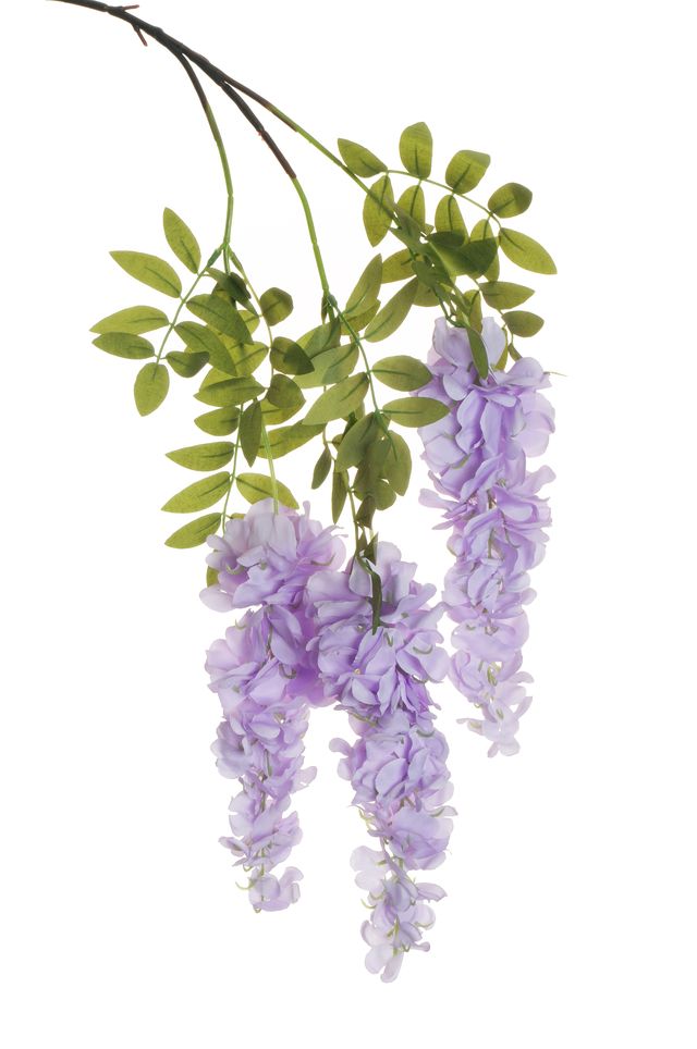 Feuillazur Rungis Glycine sur piquet fleur artificielle violet 108cm