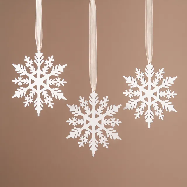 Sia Home Flocon suspension Noël bois blanc 39 cm