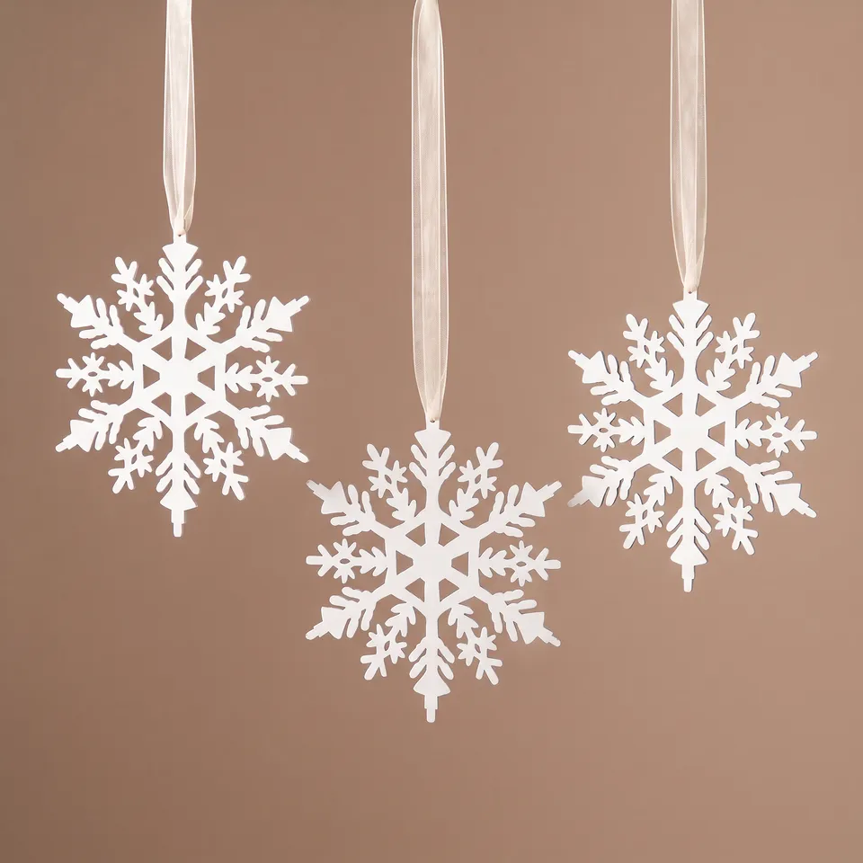Sia Home Flocon suspension Noël bois blanc 39 cm