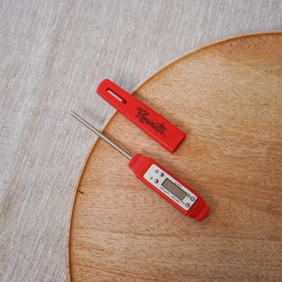 Flowrette Thermomètre digital bougie DIY rouge inox