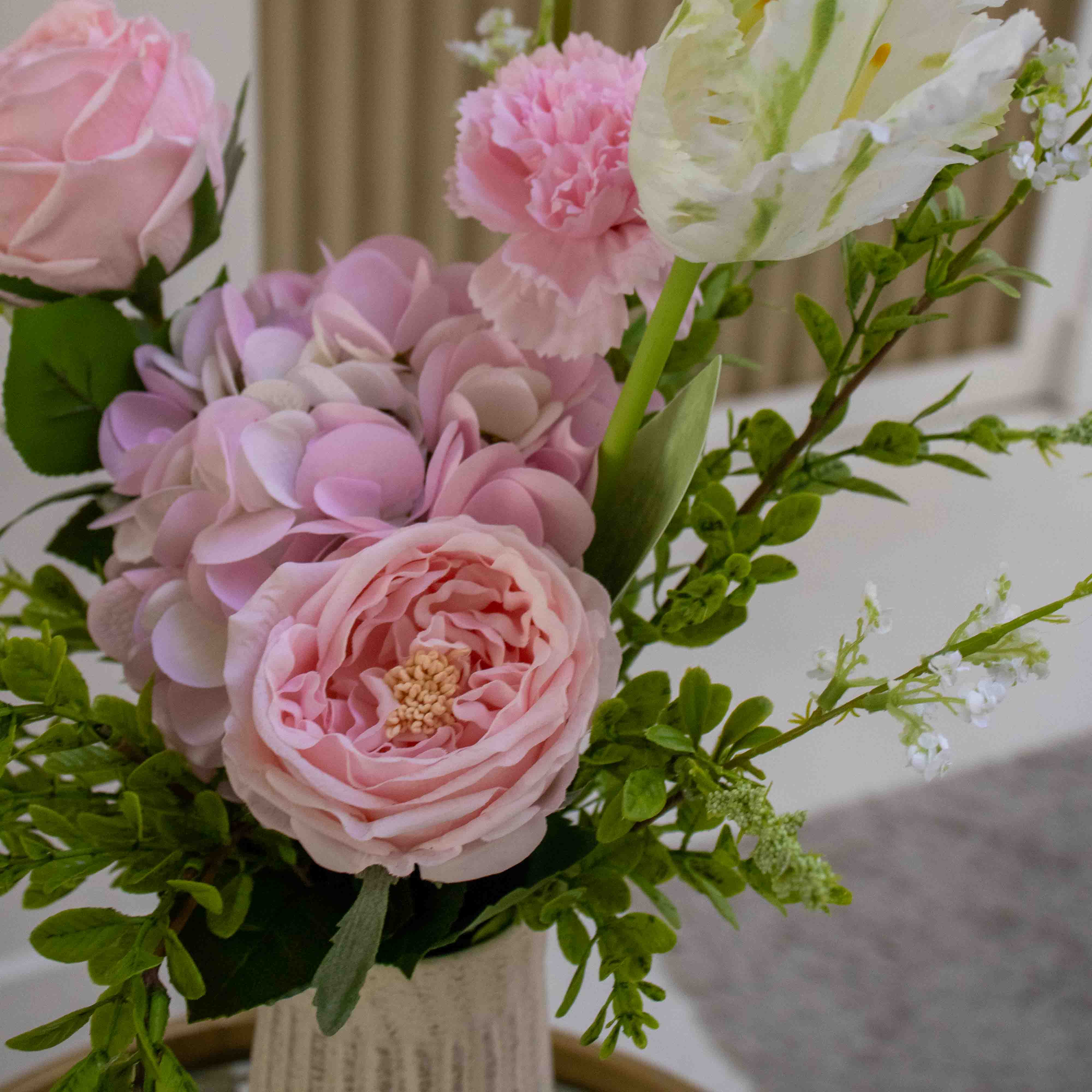 Flowrette Catherine Bouquet Fleurs Artificielles rose poudré