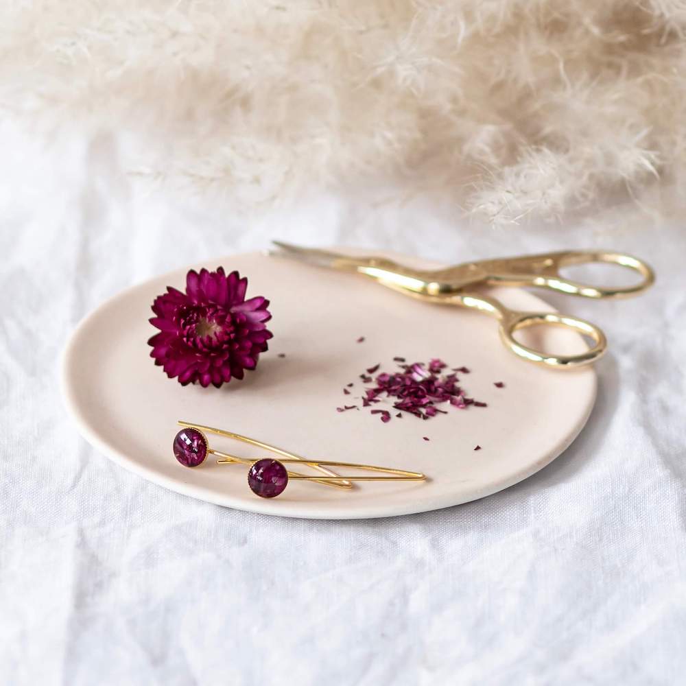 Flowrette Loisirs créatifs Kit DIY grandes boucles d'oreilles roses