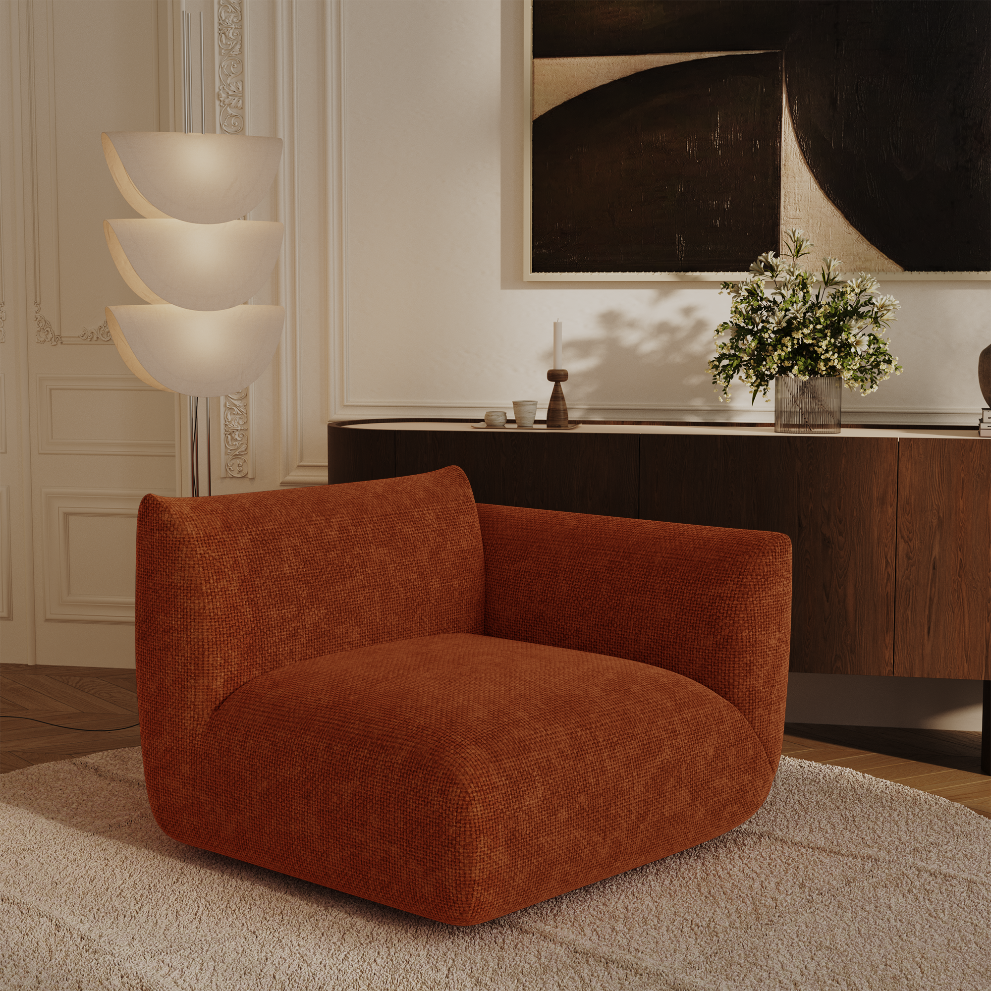 Sia Home Nooma Module Angle Droit canapé crème modulable