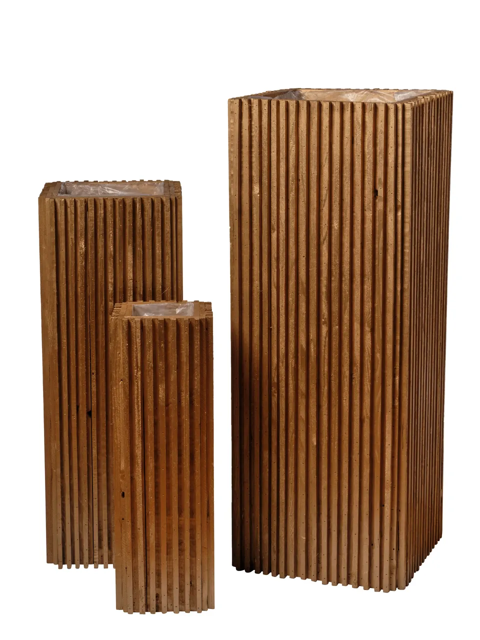 Feuillazur Rungis Colonne bois carré lot de 3 60-80-100 cm