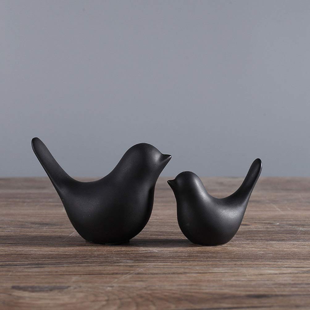 Winomo lot 2 oiseaux céramique noire déco minimaliste