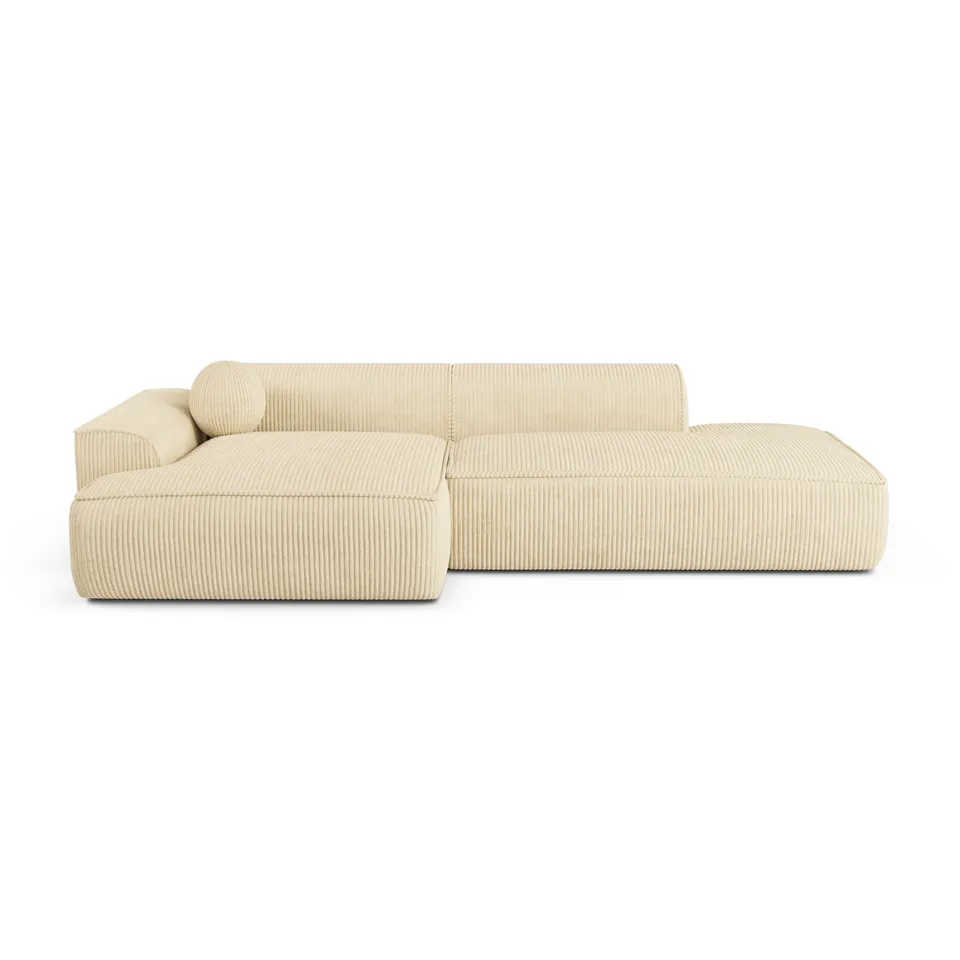 Sia Home Ania canapé angle gauche crème coussin boule