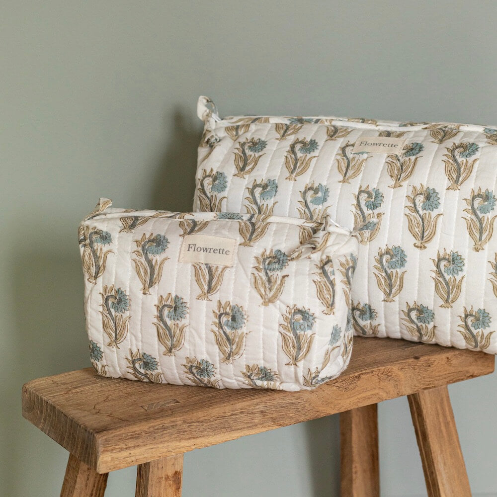 Flowrette Delhi trousse toilette coton block print taille M