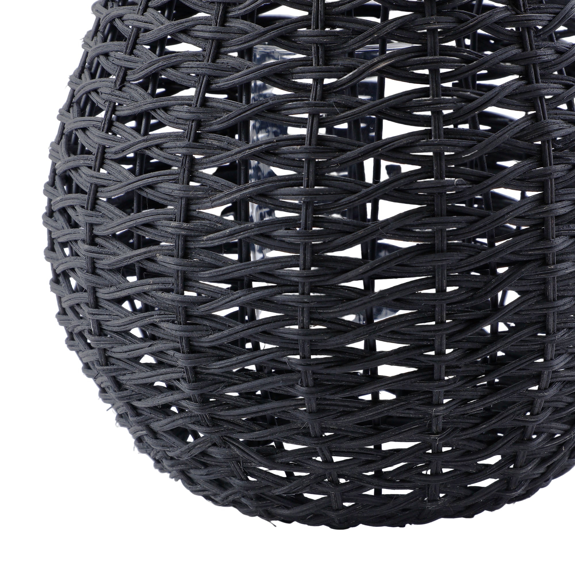 Sia Replay lanterne rotin noir 48 cm avec verre