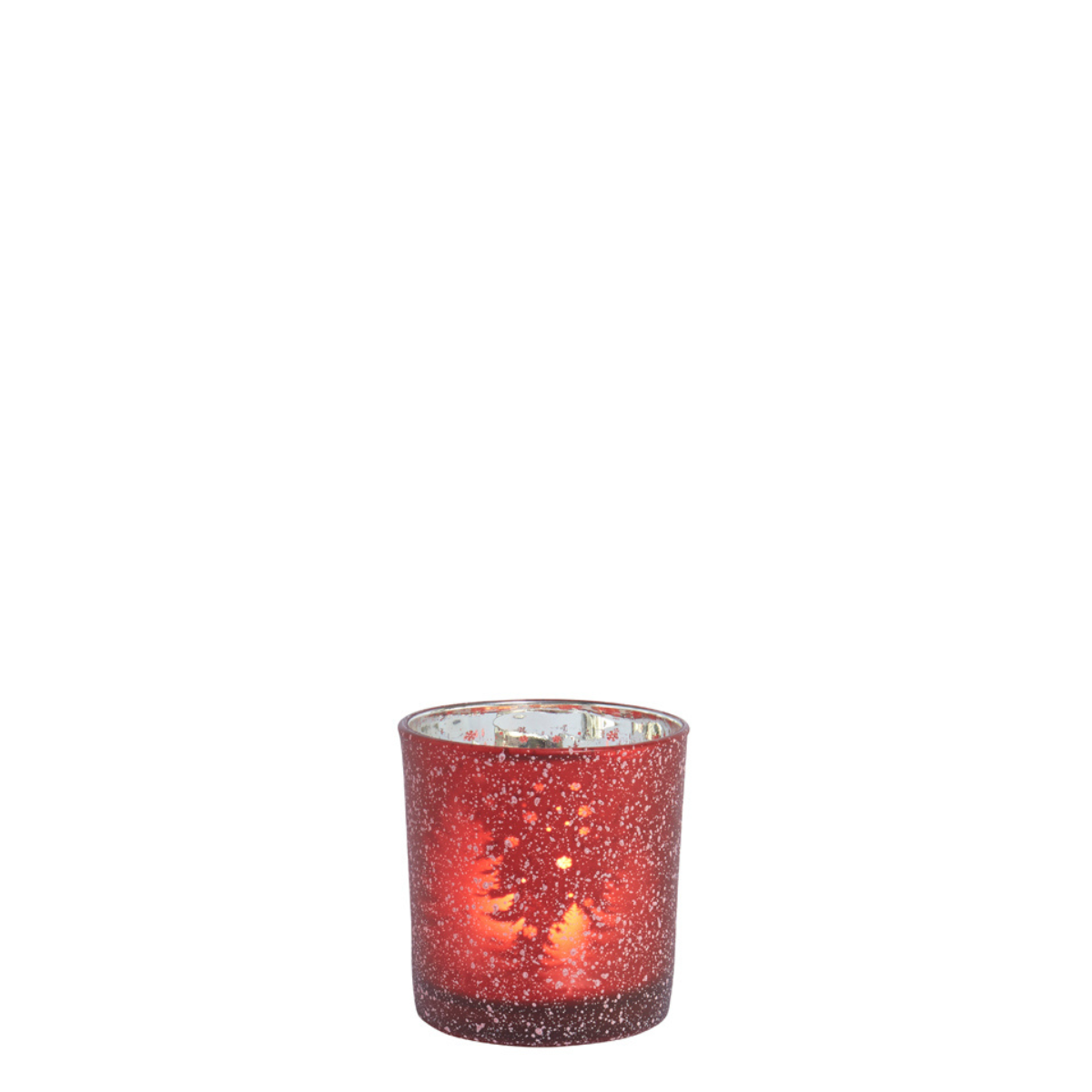 Sia Home Moor photophore verre rouge 7 cm sapins