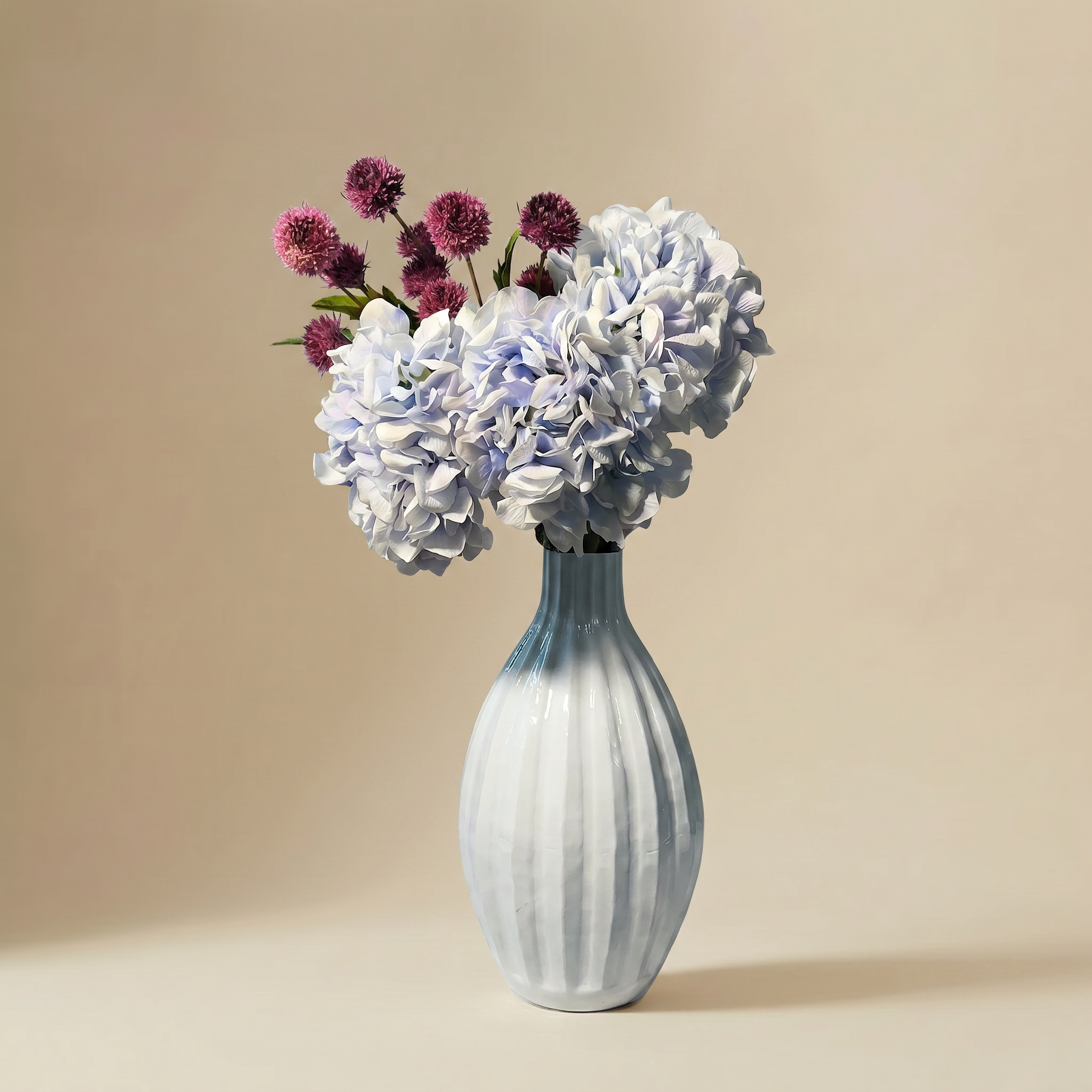 Sia Home Bouquet d'hortensias bleus 5 tiges 63 cm