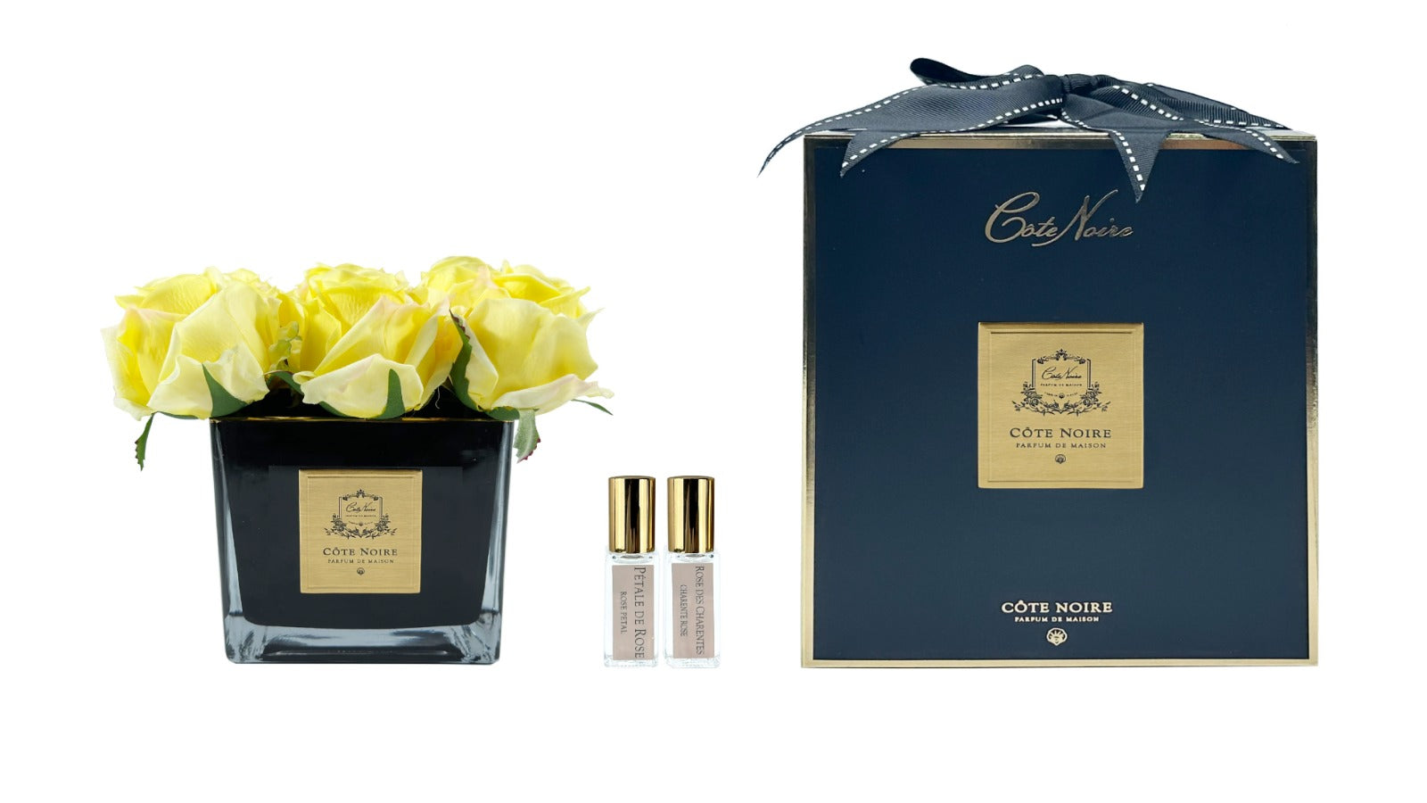 Côte Noire Couture SVB908 9 boutons roses jaunes verre noir