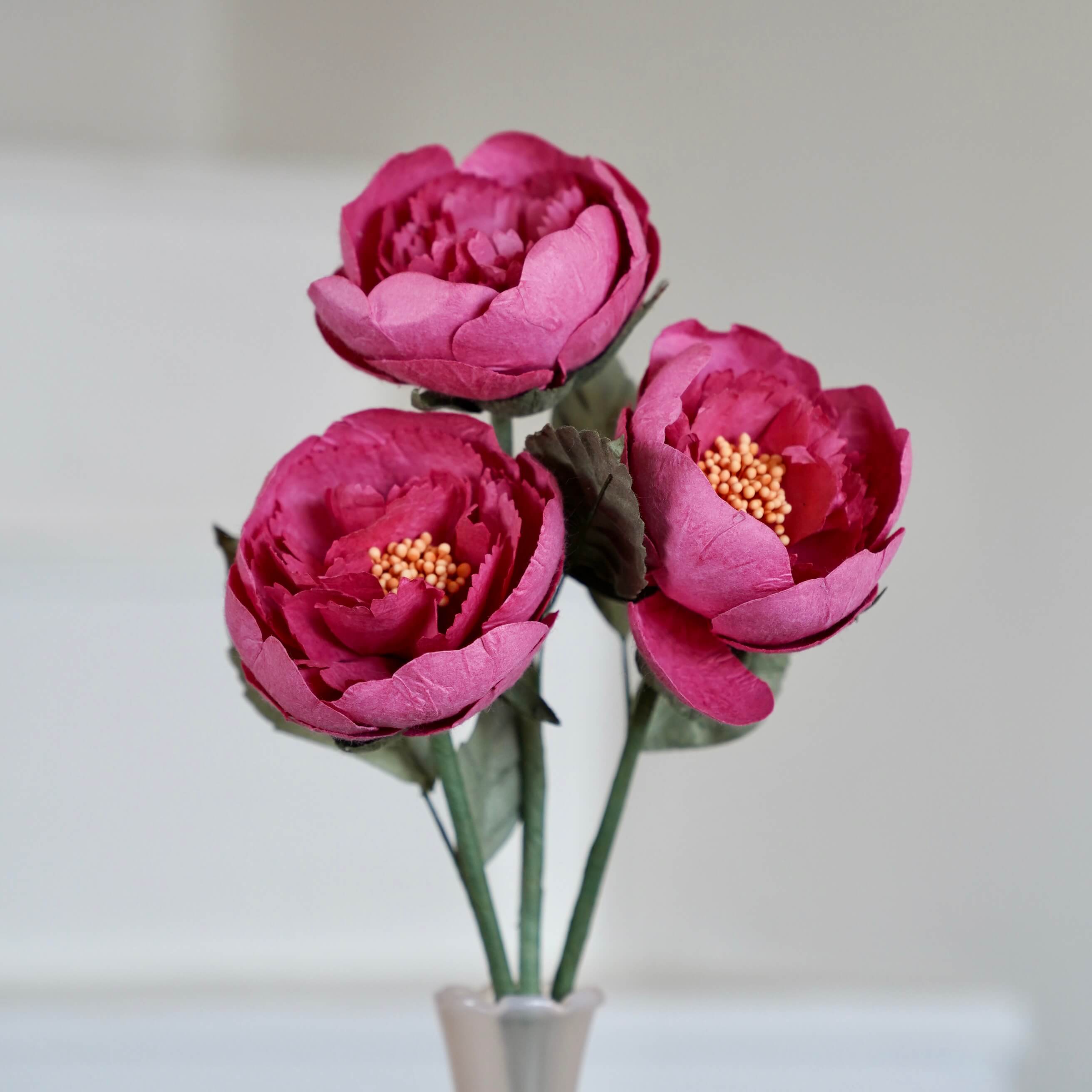 Flowrette Fleurs papier pivoine jardin fuchsia x1 tige