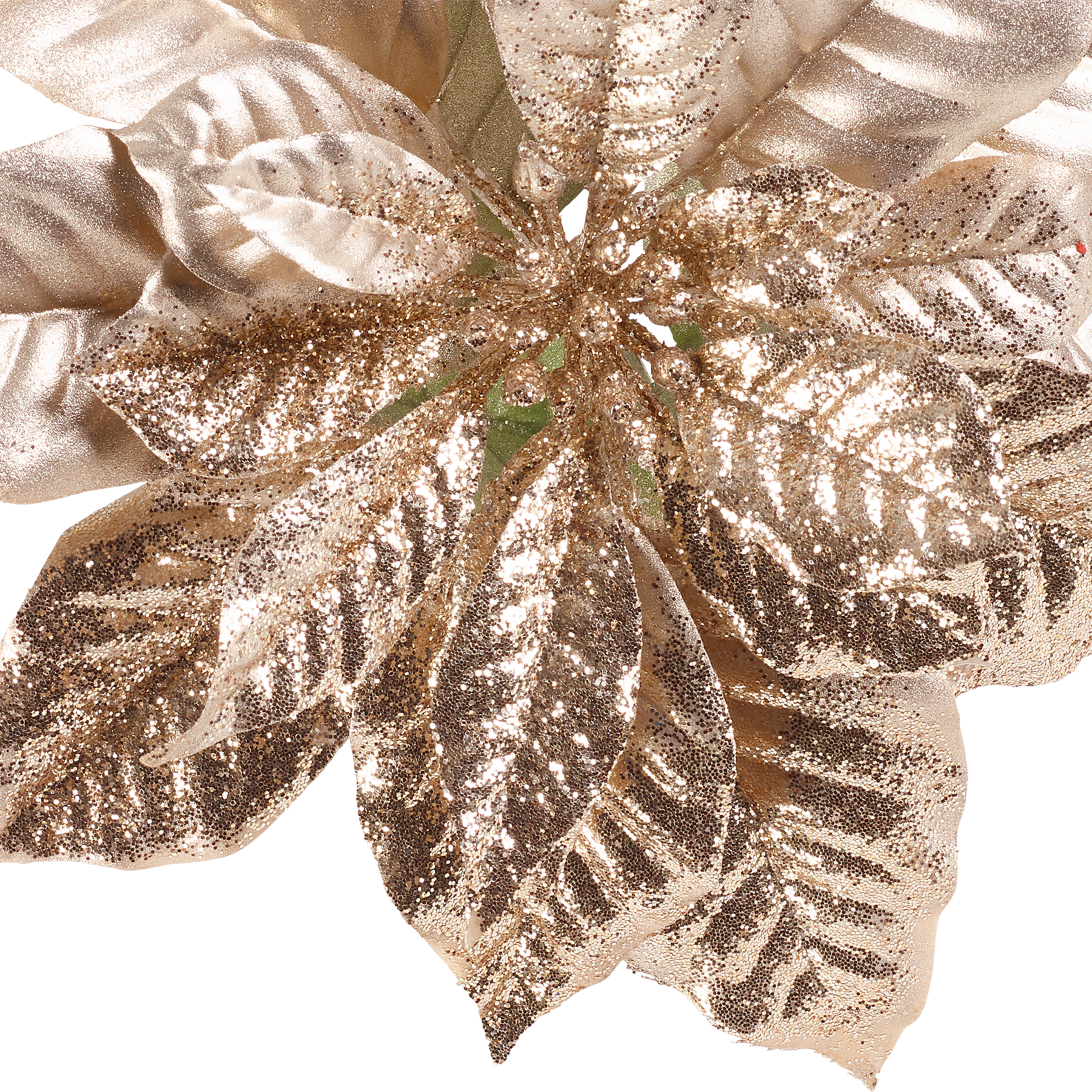 Sia Home Poinsettia tige fleur artificielle doré 80 cm