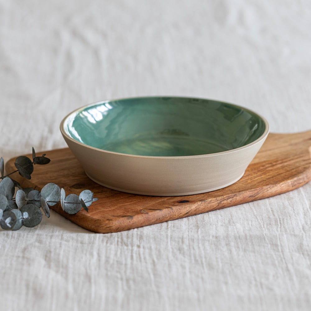Flowrette Hélios assiette creuse céramique 21 cm verte x1