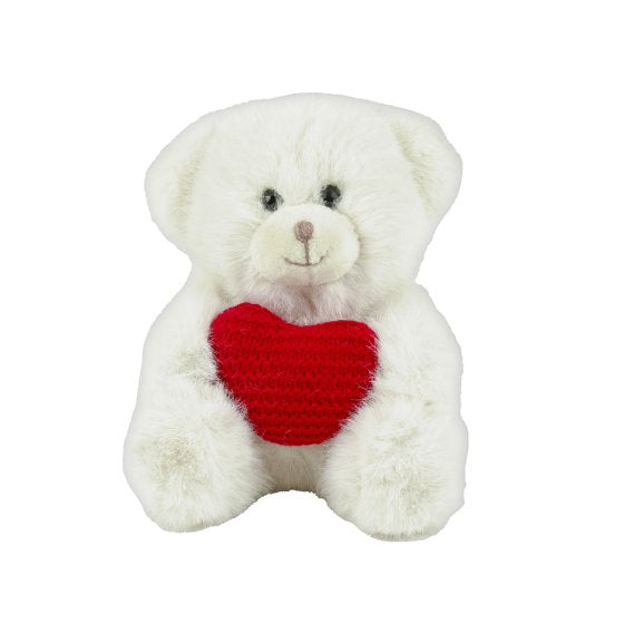 Feuillazur Rungis ours écru coeur peluche 15cm
