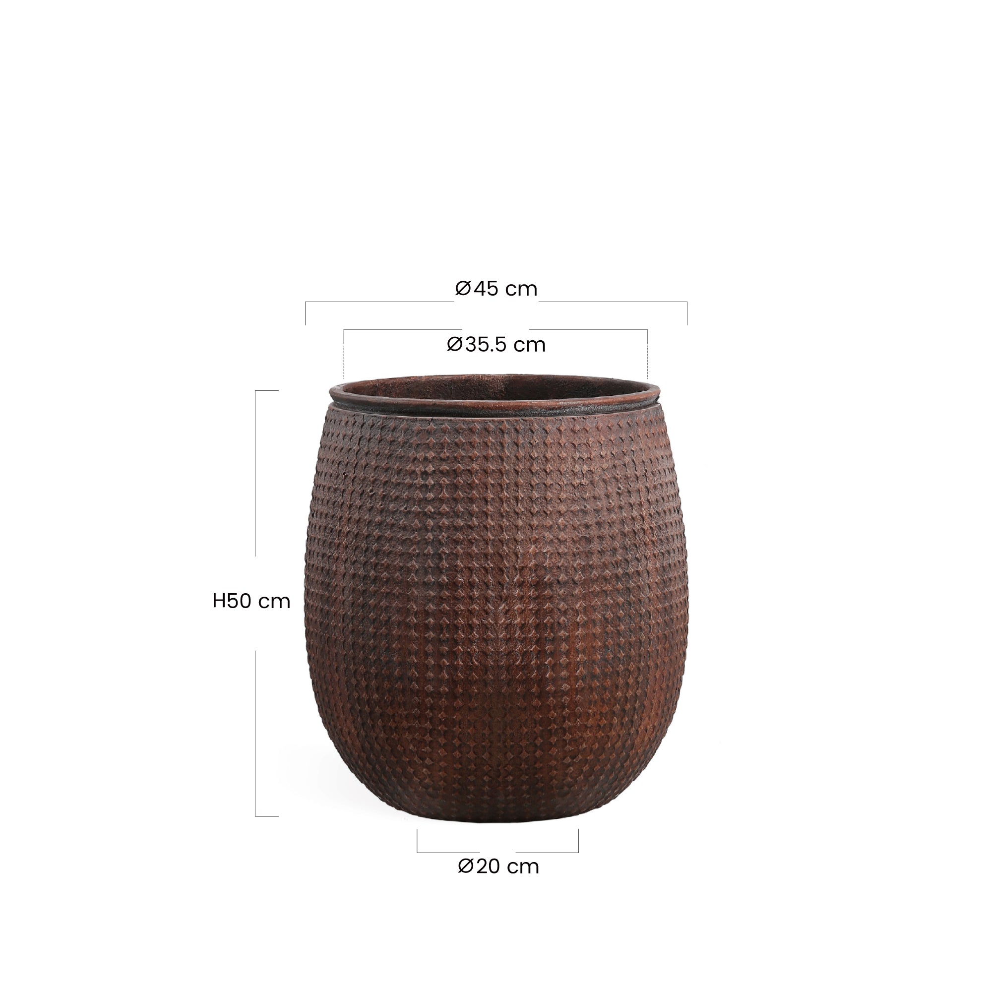 Sia Home Zen cache-pot losanges 50 cm rouge fibre ciment