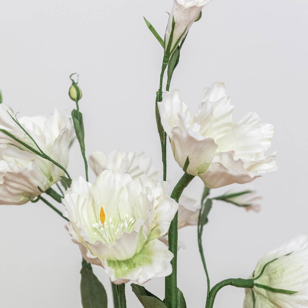 Flowrette Fleurs en papier lisianthus blanc x1 durable
