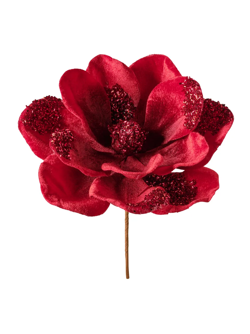 Feuillazur Rungis Magnolia fleur artificielle rouge 25 cm