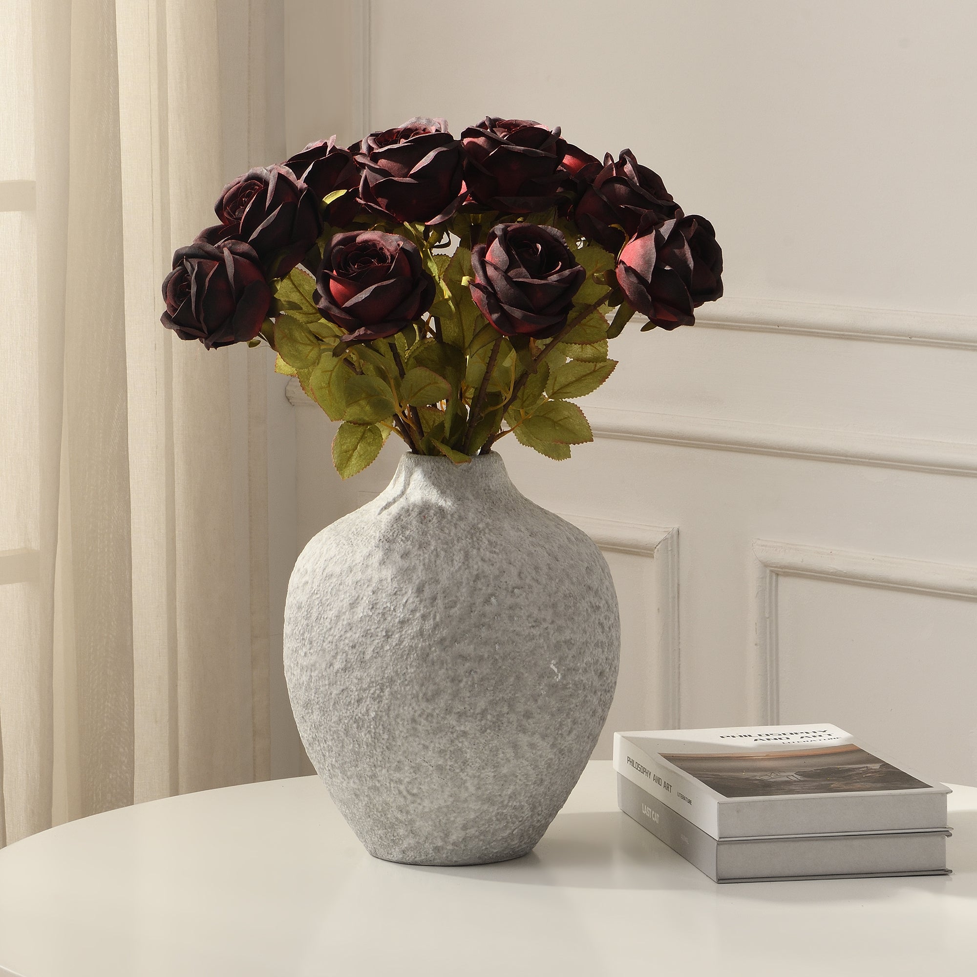 Sia Home Tige de Rose fleur artificielle rose 56 cm