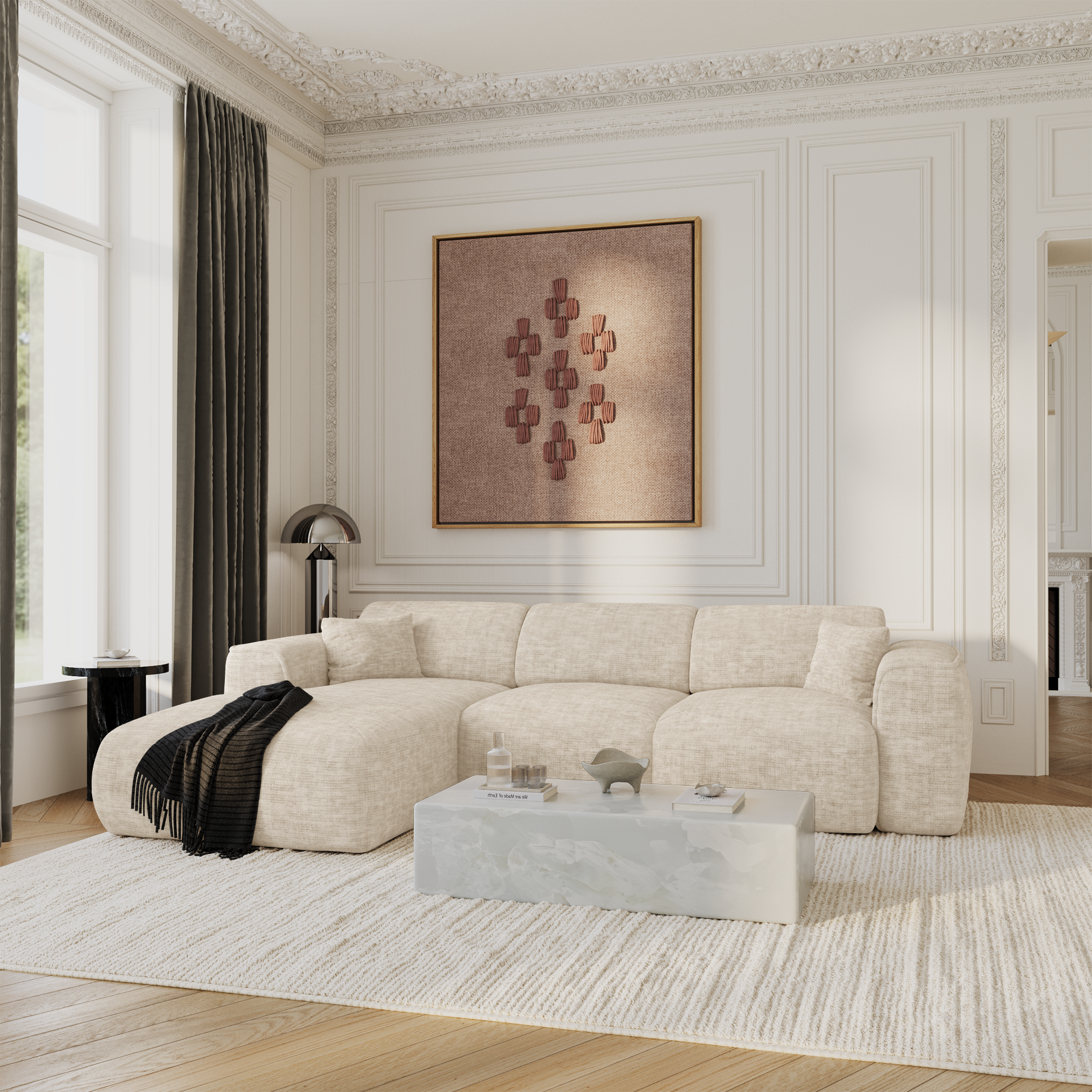 Sia Home Yuma Canapé convertible angle gauche beige