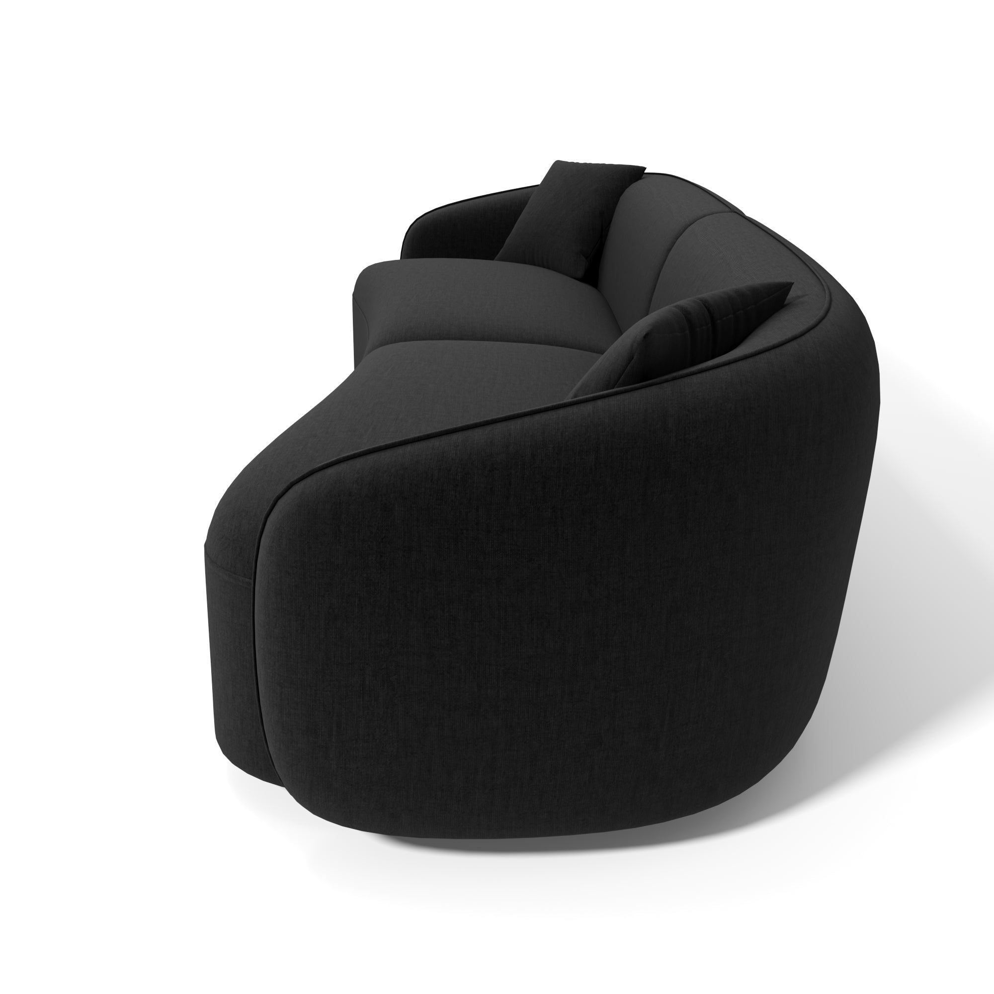 Sia Home Céline canapé droit 4 places noir arrondi