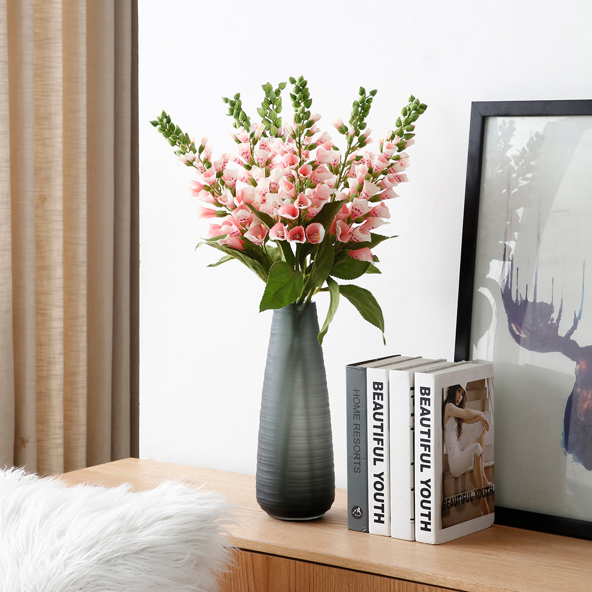 Sia Home Digitale Pourprée tige artificielle blanc 70 cm