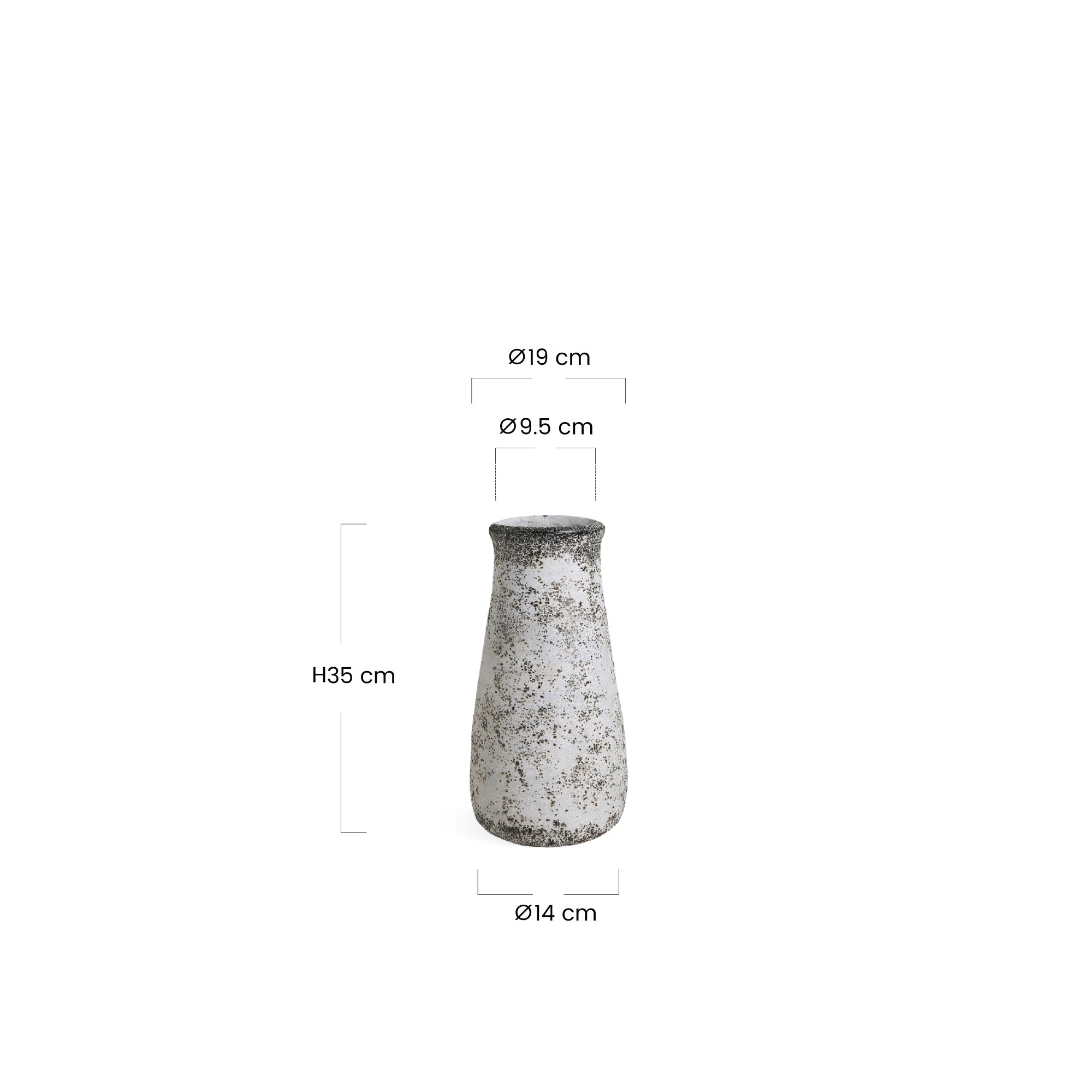 Sia Home Antica vase crème patiné 35 cm