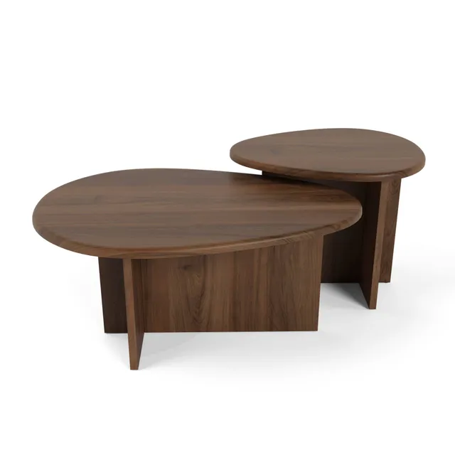 Sia Home Tables Cedra lot 2 tables basses noyer