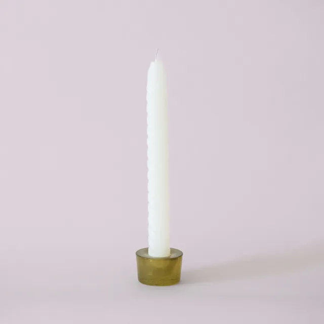Flowrette Bougies Shanti vert petit bougeoir verre