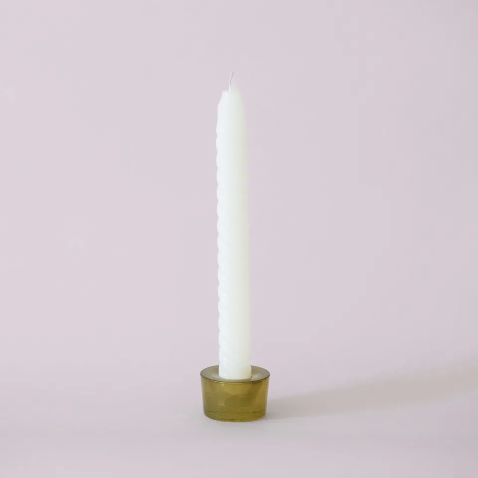 Flowrette Bougies Shanti vert petit bougeoir verre
