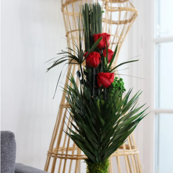Ateliers Ouchamp Bouquets Faubourg Montmartre bouquet 5 roses rouges 80 cm