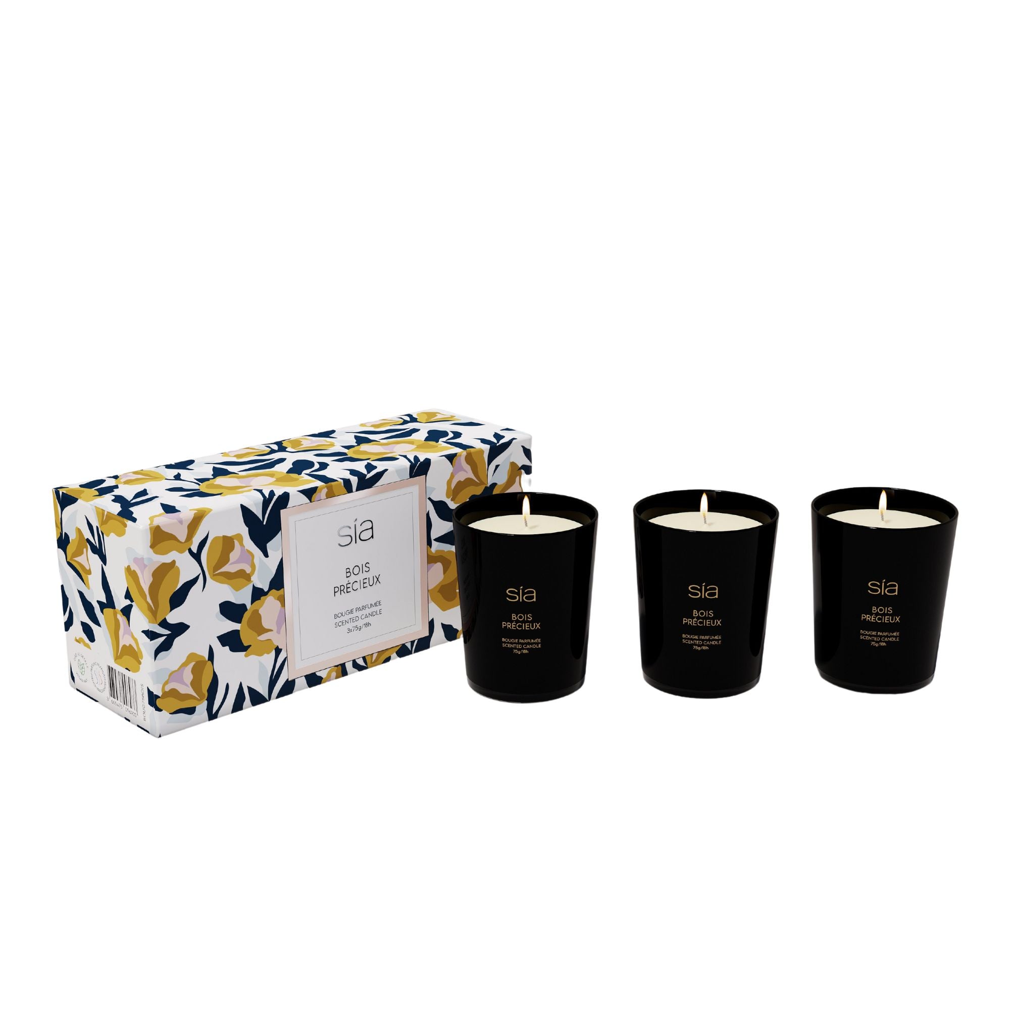 Sia Home Bois Précieux bougie parfumée noir