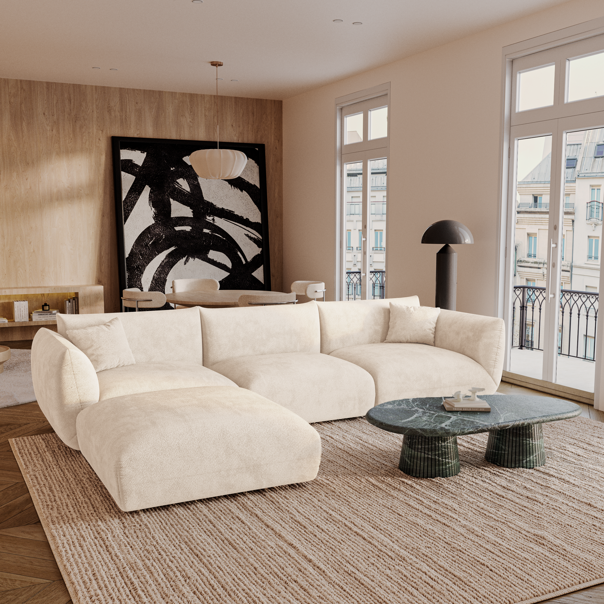 Sia Home Nooma canapé angle modulable 5-6 places salon