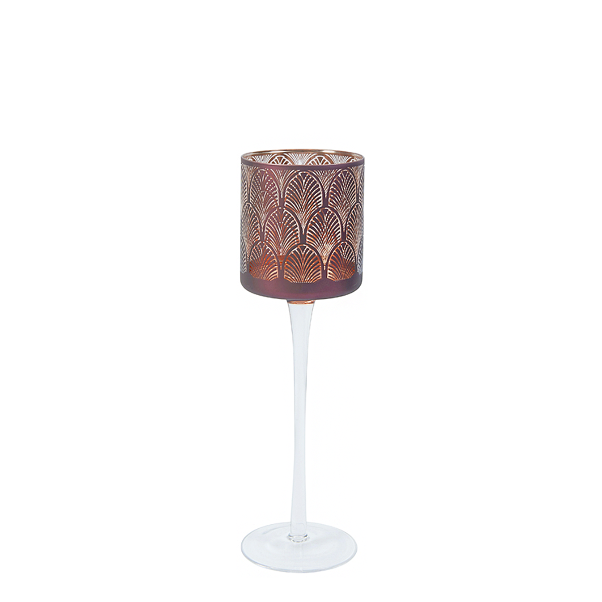 Sia Home Boudoir photophore verre bordeaux 25 cm
