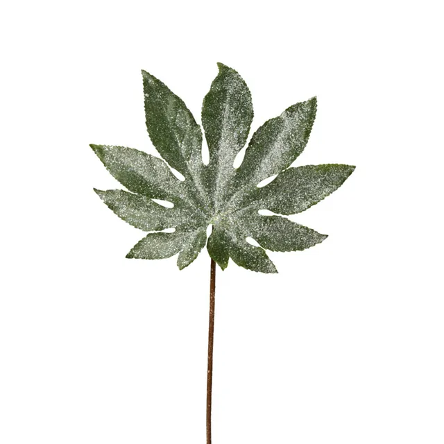 Sia Aralia feuille pailletée 60 cm vert