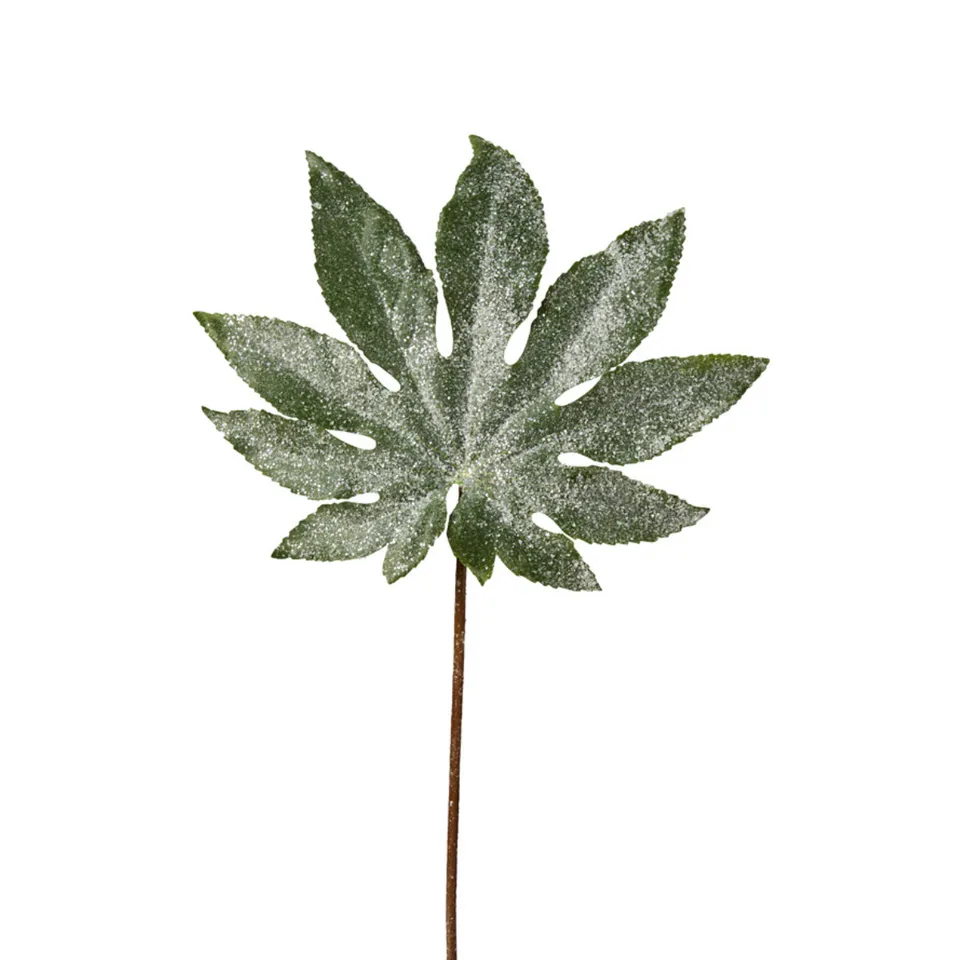 Sia Aralia feuille pailletée 60 cm vert